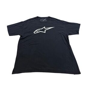 Alpinestars Black Graphic Bikercore Motocross Racing Tee Motorsports Biker XL